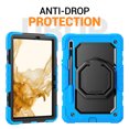 thumbnail image 2 of for Samsung Galaxy Tab S8 Plus/S7 FE/S7+ Plus Case 12.4 inch, 360 Rotating Shockproof Cover with Stand, Handle, Shoulder Strap, Sky Blue, 2 of 7