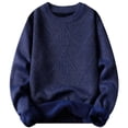 thumbnail image 2 of Bpmpbo Men's Fleece Lined Thick Knit Sweater Heavy Duty Warm Crewneck Pullover Solid Color Winter Thermal Long Sleeve Top, 2 of 4