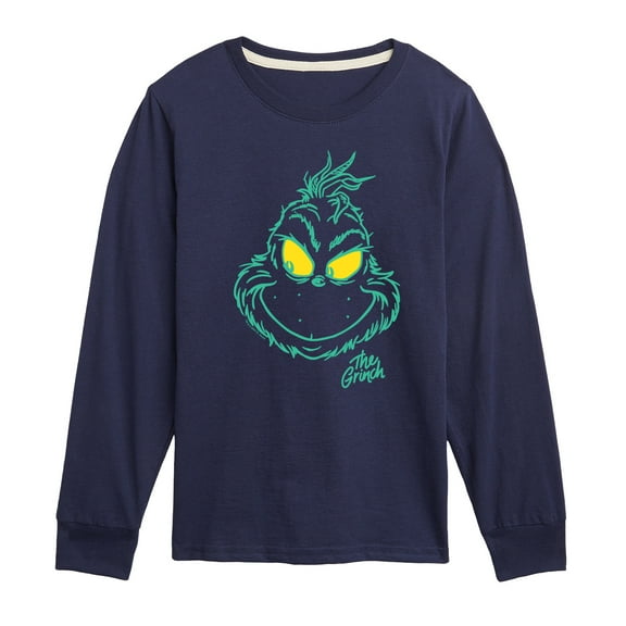 Dr. Seuss The Grinch - Christmas - Grinchy Face - Toddler & Youth Long Sleeve Graphic T-Shirt