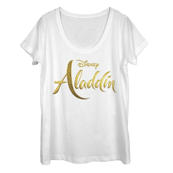Women's Aladdin Script Logo Scoop Neck White X Large