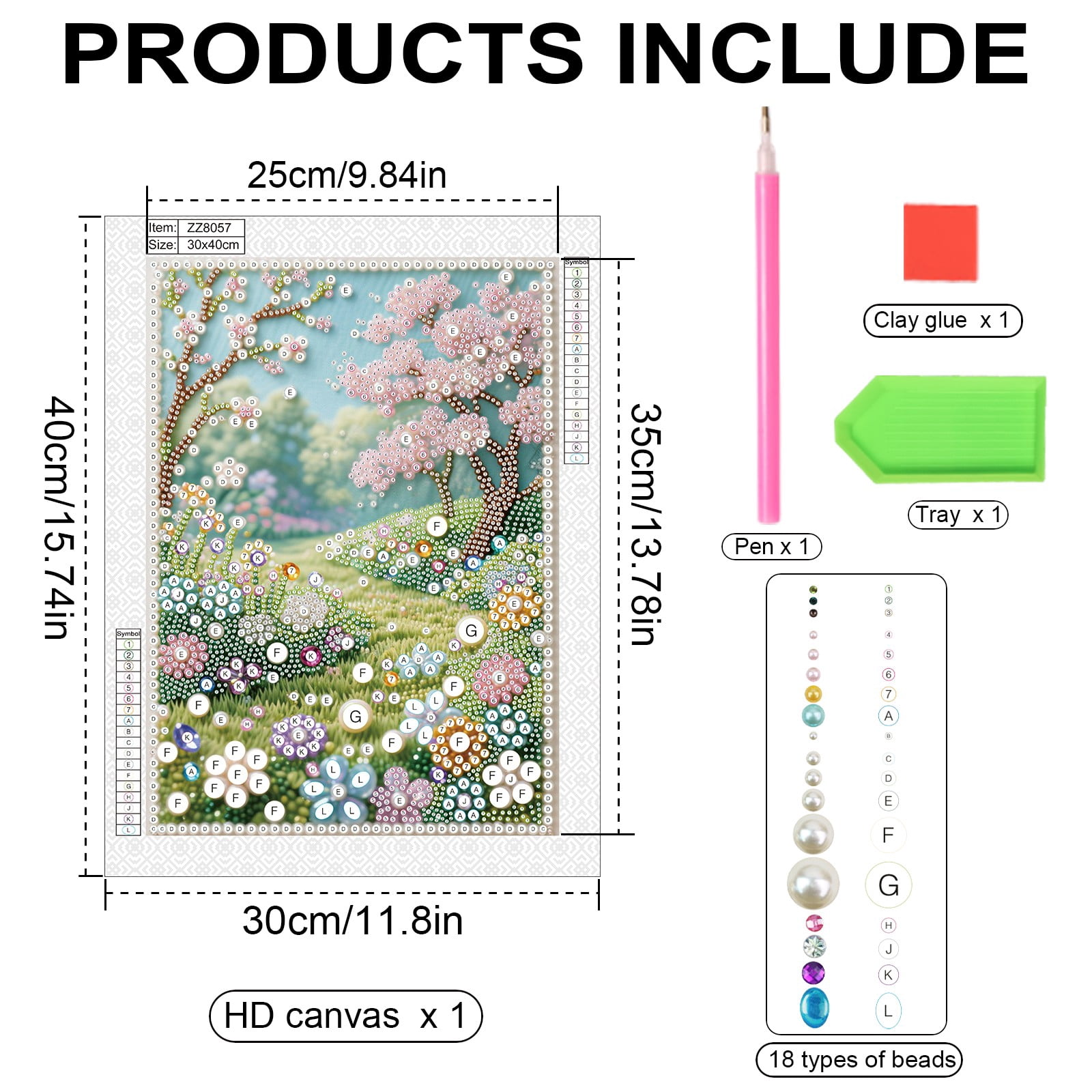 FLOPESN DIY Gemstone Pearl Diamond Art Painting Kit Unframed, 9.84X13.78in, Colourful Canvas Holiday Present Home Wall Decor Unframed-Scenery-1