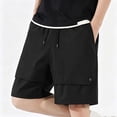 thumbnail image 2 of Teen Boys Cargo Shorts Youth Kids Quick Dry Lightweight Pull-On Hiking Shorts for Sports Outdoor with Zipper Pockets Years 7-19 Black-A, 2 of 9