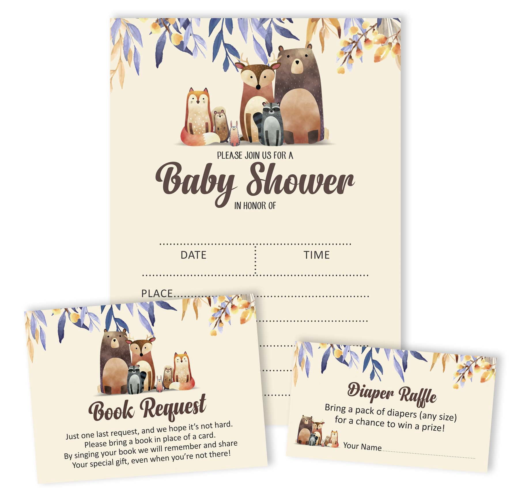 Inkdotpot Set Of 30Jungle Animals Baby Shower Invitations-Diaper Raffle Tickets And Baby Shower Book Request Cards Gender Neutral Invites Its A Boy Its A Girl