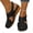 Black, variant on Women's Perforated Sandals Adjustable Strap Wedge Slingback Open Side Breathable Boho Summer Vacation Footwear