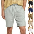 thumbnail image 7 of CaiJunJia George Mens Cotton Linen Shorts Casual Drawstring Summer Beach Vacation Shorts, 7 of 7