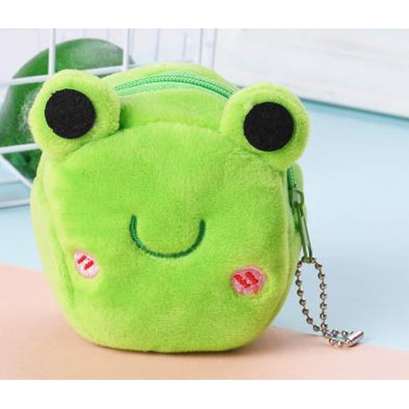 HONMEET 2pcs Cute Animal Plush Purses for Women with Zipper and Keychain, Mini Cartoon Bags for Travel, Shopping, Outdoor Use