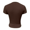 thumbnail image 5 of Women's Top Slim T Shirt V Neck Top With Short Sleeves Sexy Solid Color Shirt T Shirt, 5 of 6