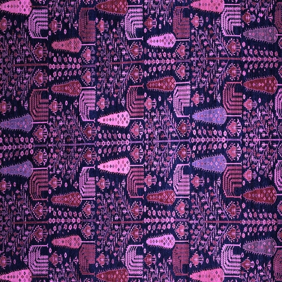 Ahgly Company Indoor Square Abstract Purple Modern Area Rugs, 5' Square