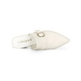 thumbnail image 4 of BLISSFUL STEP Women's Shoes Buckle Strap Pointed Toe Chunky Heel PU Vamp Mule Shoes White 7, 4 of 8