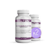 Calcium Malate Chelate 'Plus' Vitamin D3 - Bariatric Supplement Double Bottle (520 Count)