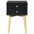 thumbnail image 4 of DEALTOPS Nightstand with Two Storage Drawers and Rubber Wood Legs, Bedside Table for Bedroom- Black, 4 of 8