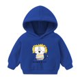thumbnail image 1 of Honeeladyy - Sudadera con capucha para niños y niñas, informal, de color liso, con estampado de dibujos animados, de forro polar, de manga larga, cálida para salir (azul, 5-6 años), 1 of 2