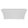 thumbnail image 2 of Your Chair Covers - Stretch Spandex 6 Ft Open Back Rectangular Table Cover White for Wedding, Party, Birthday, Patio, etc., 2 of 3
