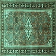 thumbnail image 1 of Ahgly Company Machine Washable Indoor Square Persian Turquoise Blue Traditional Area Rugs, 3' Square, 1 of 4