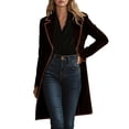 thumbnail image 5 of Women's Long Sleeves 2026 Fashion Velvet Jacket Open Front Button Cardigan Coat Outerwear, 5 of 8