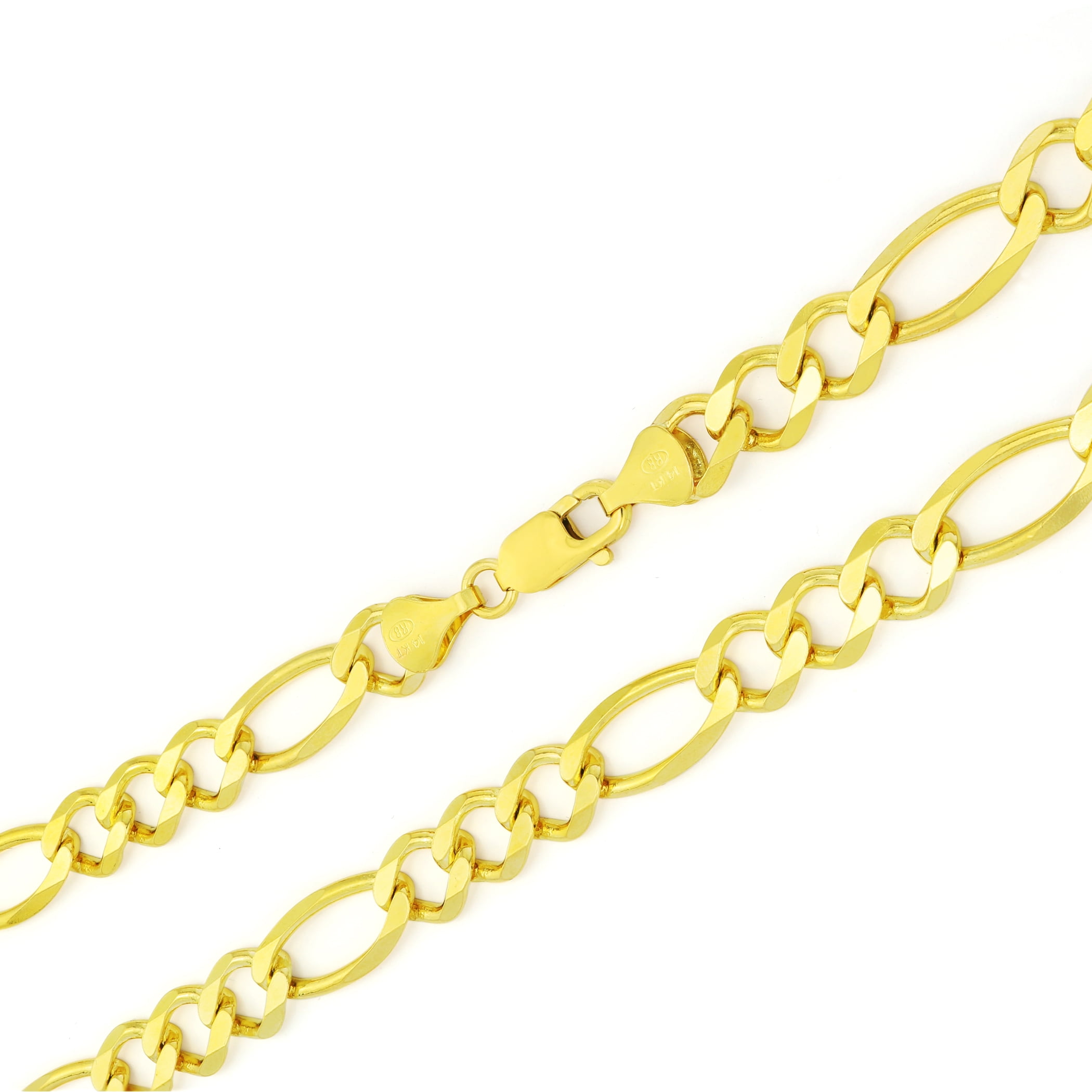 UK Seller Chunky Mens Yellow Gold Filled 24" Figaro Link Chain Necklace 