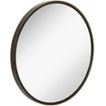 thumbnail image 1 of Hamilton Hills Clean Large Modern Wenge 32" Wood Round Frame Wall Mirror | 1, 1 of 6