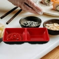 thumbnail image 3 of HAOAN Plat de Sauce Soja à 2 Compartiments en Mélamine pour Sushis et Apéritifs, 3 of 8