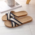 thumbnail image 2 of B91xZ Men's Cushion Comfort Slide Sandals Open Toe Shower Sandals,Navy 44, 2 of 5
