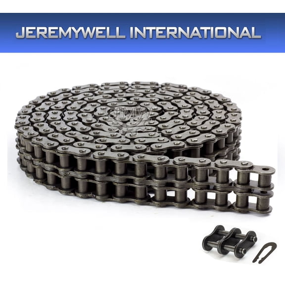 Jeremywell 120-2 Double Strand Duplex Roller Chain 10 Feet with 1 Connecting Link
