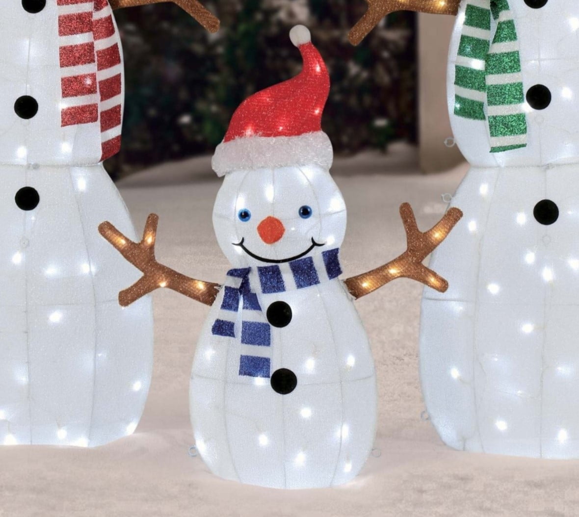 seasons of cannon falls light up acrylic ice cube snowman family (set of 3)