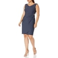 thumbnail image 1 of Alex Evenings Womens Slimming Short Ruched Dress with RufflePetite and Regular 12 Charcoal, 1 of 3