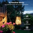 thumbnail image 4 of 2 Pack Solar Lanterns Outdoor Waterproof Birthday Gifts for Women Mom Grandma, Hollowed-Out Metal Hummingbird Hanging Solar Lantern Lights Outdoor Decor, 2 Modes Lights Decor for Yard, Patio, 4 of 5