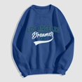thumbnail image 2 of Oversized Shirts for Women Winter Loose Crew Neck Long Sleeve Blouson Off the Shoulder Curve Hem Graphiprint Leisure Cotton Tunics Tops Top(Navy,XL), 2 of 3