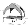 thumbnail image 3 of PawHut Lit Surélevé pour Chien, Lit de Camp Rafraîchissant avec Auvent, pour m L Gris Pâle, 3 of 10