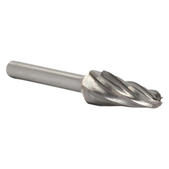Drill America SL-3NF 3/8" X 1-1/16" Cone Carbide Bur 1/4" Shank for Aluminum