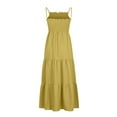 thumbnail image 7 of Dyegold Boho Dress For Women Summer Spaghetti Strap Sleeveless Smocked Tiered Flowy Summer Casual Beach Maxi Long Sun Dress, 7 of 7
