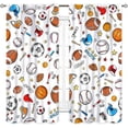 thumbnail image 2 of Boys Curtains for Bedroom, Kids Baby Girls Basketball Soccer Football Baseball Sports Ball Game Colorful Window Drapery Treatments for Living Room Nursery Playroom 2 Panels, 84"x63" Inch, 2 of 5