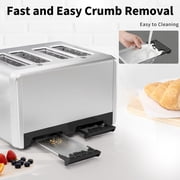 WHALLULTRA 4 Slice Touchscreen Toaster, Stainless Steel, 6 Bread Modes & 6 Shade Settings, Extra Wide Slots, Silver