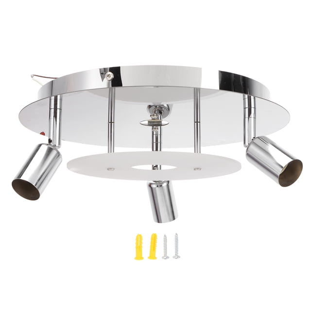Lámpara de techo para el hogar GU10, lámpara de techo redonda de 3 cabezales, lámpara de techo moderna para dormitorio, sala de estar, 85-265V