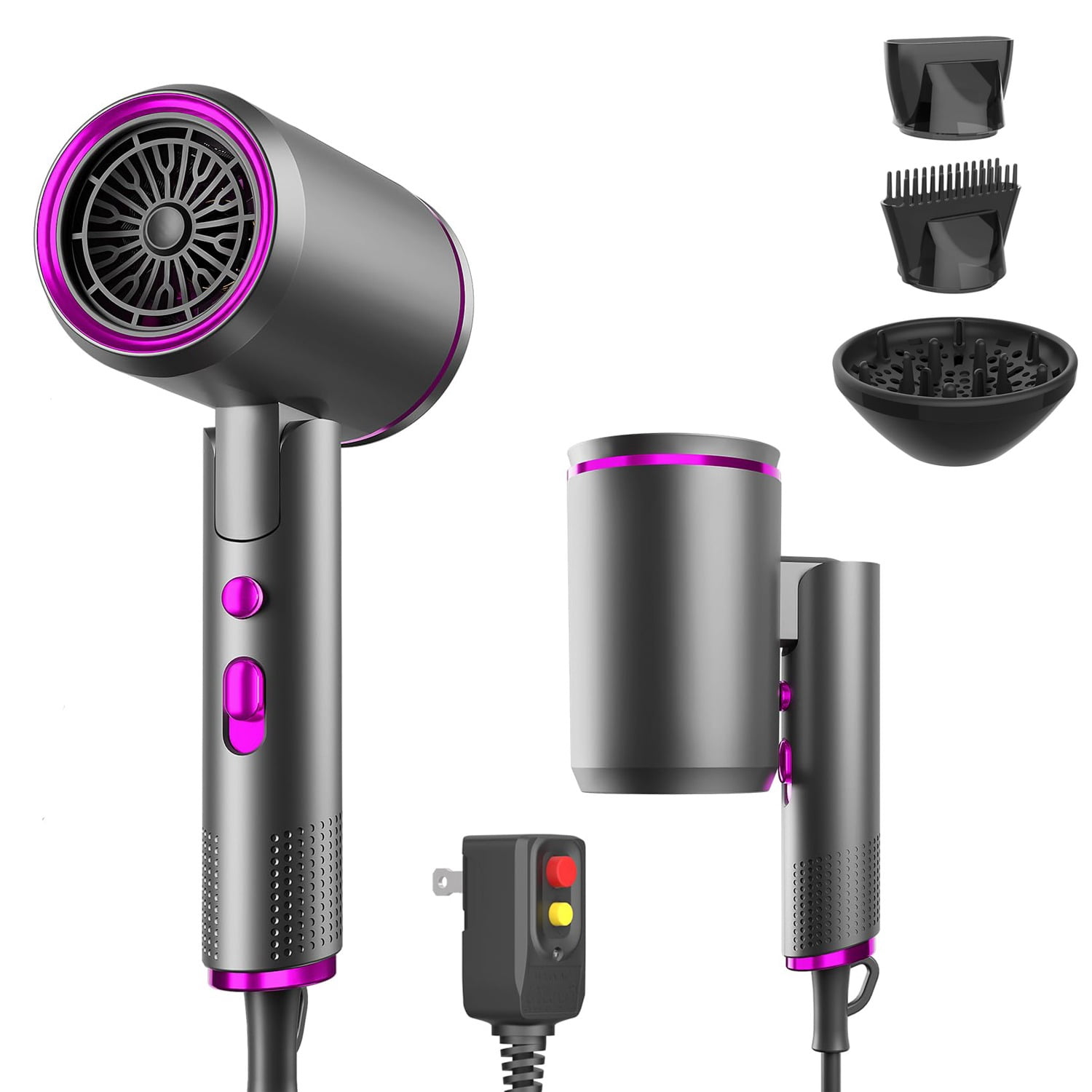 1800W Professional Ion Foldable Hair Dryer, Black - Walmart.com