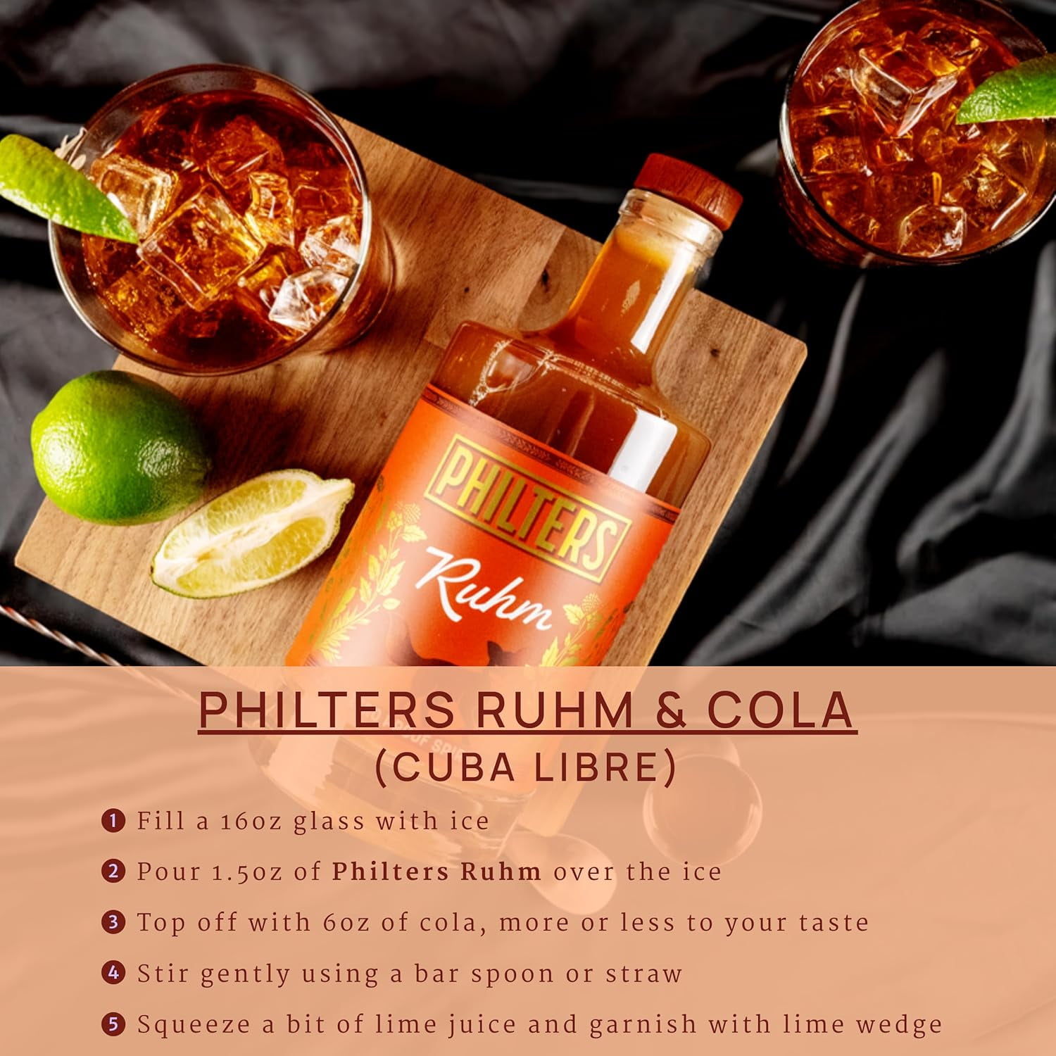 Philters Non-Alcoholic Ruhm, Zero Proof Rum Spirit, Alternative Drink, Natural Flavors, 25 Fl Oz