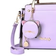 thumbnail image 2 of Bolsos Cruzados A La Cuero para Mujer Bolsos Bonitos Con Forma Gato Bolsos Con Monedero (púrpura), 2 of 6