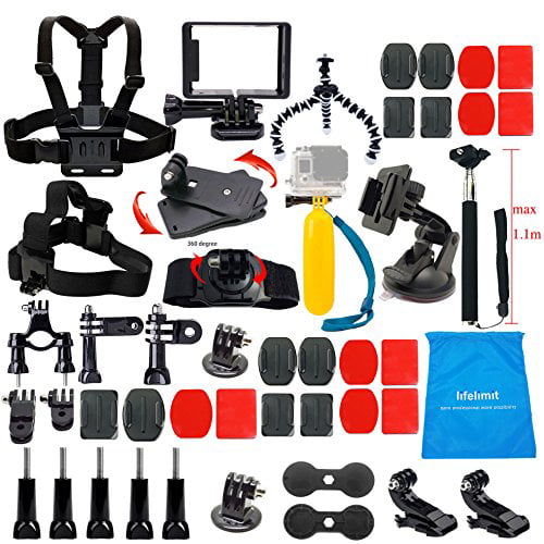 Lifelimit Accessories Starter Kit For Gopro Hero 4/3/2/HD Hero Black Cameras Sony DV Rollei QUMOX Campark SJ4000 5000 6000 AKASO APEMAN DBPOWER -