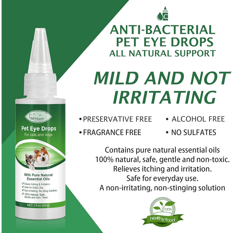 Dog Eye Drops Dog Eye Infection Treatment Eye Drops for Dogs Relieve Red Eyes Dog Eye Wash for Cleaning Tear Streaks Removing Eye Stains