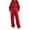 *Red, variant on VBVC Women's 2 Piece Hooded Sweatsuit , Cowl Neck Cropped Pullover and Pants for Women , Ladies' Long Sleeve Tracksuit with Pockets, S-2XL