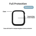 thumbnail image 3 of 3-PACK Qixxronics For Apple Watch 45mm Series 7 Case, Black, with Built-in Glass Screen Protector, 3 of 5
