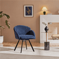 thumbnail image 4 of Renwick Flower Shaped Accent Chair with Removable Seat Cushion for Livingroom, Blue, 4 of 15