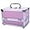 Pink A, variant on Rolling Makeup Train Case 4 Tiers, Lockable Aluminum Makeup Travel Organizer Cosmetic Case with Extendable Trays Size 14" L x 9" W x 22.4" H Rose Pink