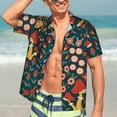 thumbnail image 5 of Picia Berries and Flowers Gentle Cotton Regular Fit Short Sleeve Casual Hawaiian Shirt for Men-Medium, 5 of 9
