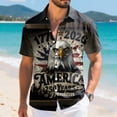 thumbnail image 4 of mgoYE 250th Anniversary Gifts USA T-Shirt Men American Flag Button Shirt USA Flag Stars Stripes Graphic Blouse Patriotic Button Shirt 4th of July T Button Shirt Summer Tops Tee(Dark Gray,4XL), 4 of 6