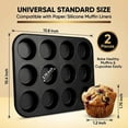 thumbnail image 2 of 2 Pack Muffin Tin and Cupcake Pan Set, 12 Cup Nonstick Cupcake Pans for Baking, Carbon Steel Muffin Trays, Egg Muffin Maker, Mini Quiche Pan, 2 of 7