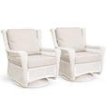 thumbnail image 1 of Krikacy Patio Furniture Set Outdoor Patio Swivel Rocker Set of 2 All Weather Wicker High Black Rocking Chairs with Comfy Cushions for Porch Yard Deck, Off-White, 1 of 9