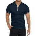 thumbnail image 5 of Sngxgn Men's Classic Short Sleeve Solid Polo Shirt(Navy,S), 5 of 8