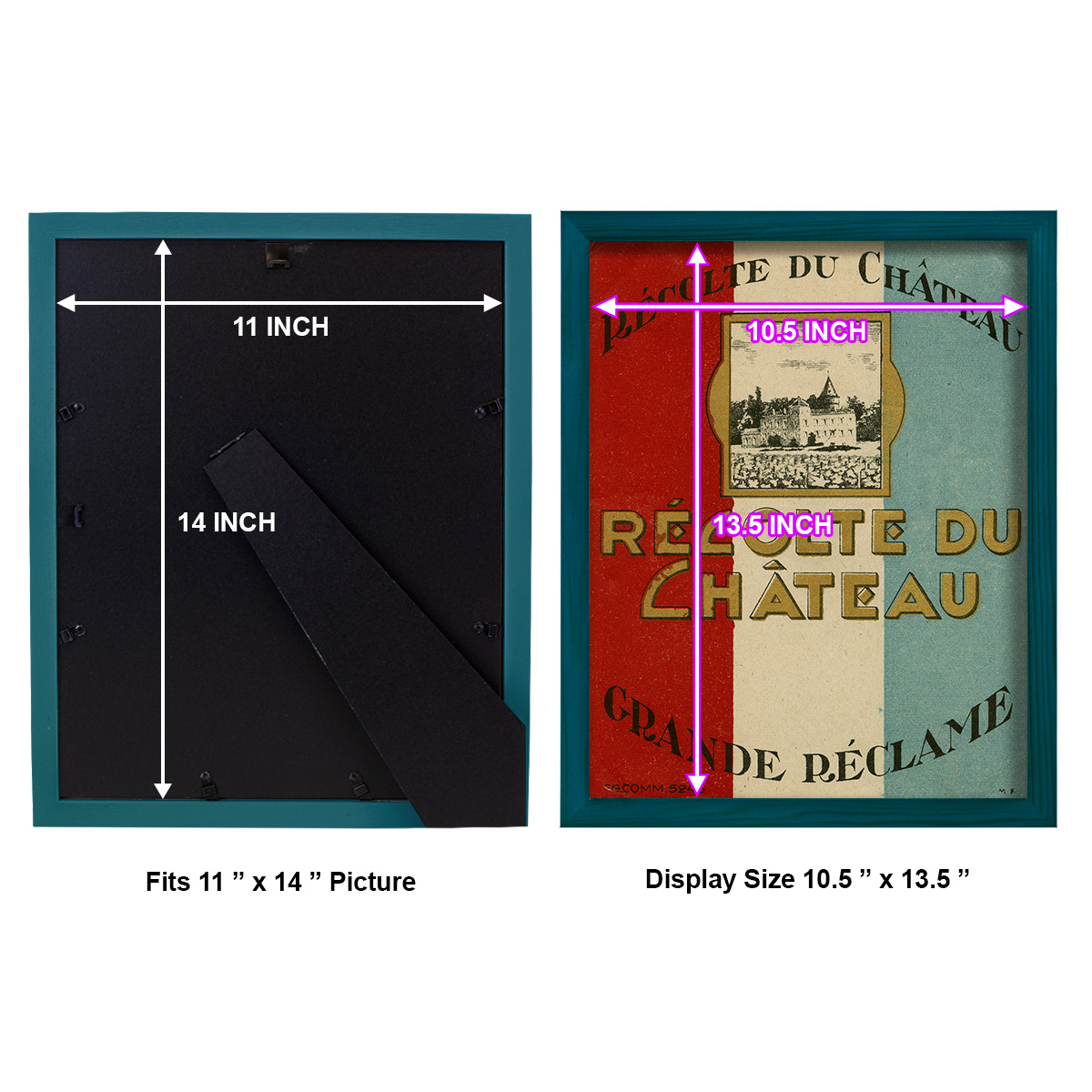 Recolte Du Chateau -Framed Print w/glass-Ocean Blue