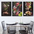 thumbnail image 5 of Deliciosa comida, rollitos de primavera, sabroso kebab, comida voladora, tazón de pollo a la naranja, póster, lienzo, pintura, arte de pared, decoración del hogar, 5 of 5